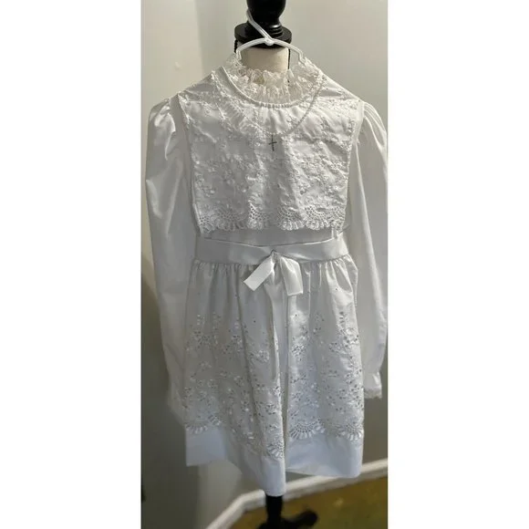 chinese dress ladies Sunnypetal Vintage Puff Sleeves Lace Tulle Flower Girl Dresses First H   sunnypetal